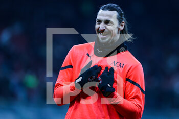 2022-03-12 - Zlatan Ibrahimovic of AC Milan reacts during the Serie A 2021/22 football match between AC Milan and Empoli FC at Giuseppe Meazza Stadium, Milan, Italy on March 12, 2022 - AC MILAN VS EMPOLI FC - ITALIAN SERIE A - SOCCER
