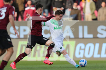 2022-03-12 - Giorgos Kyriakopoulos of US SASSUOLO in action during the Serie A match between US Salernitana and US Sassuolo at Stadio Arechi on March 12, 2022 in Salerno, Italy. - US SALERNITANA VS US SASSUOLO - ITALIAN SERIE A - SOCCER
