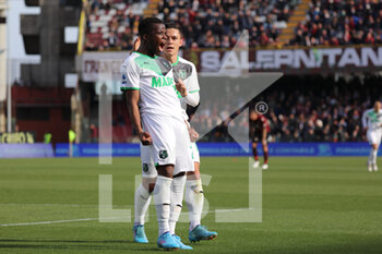 2022-03-12 - Hamed Traorè of US SASSUOLO celebrates after scoring a goal during the Serie A match between US Salernitana and US Sassuolo at Stadio Arechi on March 12, 2022 in Salerno, Italy. - US SALERNITANA VS US SASSUOLO - ITALIAN SERIE A - SOCCER