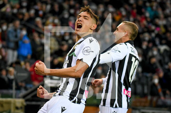 2022-03-13 - Udinese's Nahuel Molina celebrates after scoring a goal 1-0 - UDINESE CALCIO VS AS ROMA - ITALIAN SERIE A - SOCCER