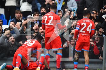 2022-03-19 - Victor Osimhen (SSC Napoli) rejoices under the curve after the 2-1 goal during the Serie A 2021/22 match between SSC. Napoli and Udinese Calcio at Diego Armando Maradona Stadium, Italy March 19,2022 - SSC NAPOLI VS UDINESE CALCIO - ITALIAN SERIE A - SOCCER