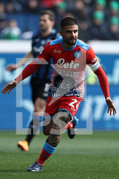 2022-04-03 - Lorenzo Insigne (SSC Napoli) celebrates after scoring his side's first goal of the match - ATALANTA BC VS SSC NAPOLI - ITALIAN SERIE A - SOCCER