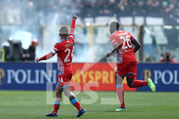 2022-04-03 - Lorenzo Insigne (SSC Napoli) celebrates after scoring his side's first goal of the match - ATALANTA BC VS SSC NAPOLI - ITALIAN SERIE A - SOCCER