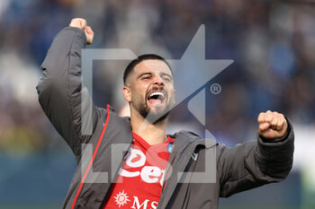 2022-04-03 - Lorenzo Insigne (SSC Napoli) celebrates after the victory - ATALANTA BC VS SSC NAPOLI - ITALIAN SERIE A - SOCCER