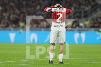 2022-04-04 - Davide Calabria of AC Milan expresses disappointment during the Serie A 2021/22 football match between AC Milan and Bologna FC at Giuseppe Meazza Stadium, Milan, Italy on April 04, 2022 - AC MILAN VS BOLOGNA FC - ITALIAN SERIE A - SOCCER