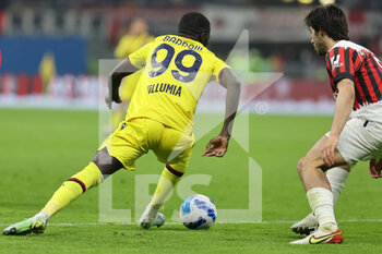 2022-04-04 - Musa Barrow of Bologna FC in action during the Serie A 2021/22 football match between AC Milan and Bologna FC at Giuseppe Meazza Stadium, Milan, Italy on April 04, 2022 - AC MILAN VS BOLOGNA FC - ITALIAN SERIE A - SOCCER