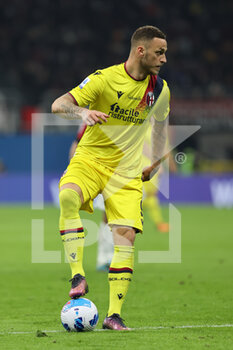 2022-04-04 - Marko Arnautovic of Bologna FC in action during the Serie A 2021/22 football match between AC Milan and Bologna FC at Giuseppe Meazza Stadium, Milan, Italy on April 04, 2022 - AC MILAN VS BOLOGNA FC - ITALIAN SERIE A - SOCCER