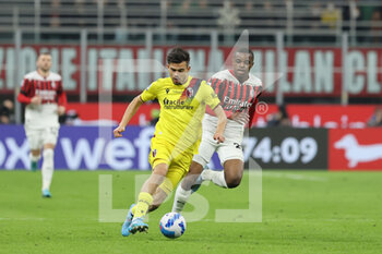 2022-04-04 - Denso Kasius of Bologna FC in action during the Serie A 2021/22 football match between AC Milan and Bologna FC at Giuseppe Meazza Stadium, Milan, Italy on April 04, 2022 - AC MILAN VS BOLOGNA FC - ITALIAN SERIE A - SOCCER