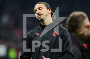 2022-04-04 - Zlatan Ibrahimovic of AC Milan reacts during the Serie A 2021/22 football match between AC Milan and Bologna FC at Giuseppe Meazza Stadium, Milan, Italy on April 04, 2022 - AC MILAN VS BOLOGNA FC - ITALIAN SERIE A - SOCCER