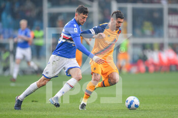 2022-04-03 - Alex Ferrari  (Sampdoria) - Lorenzo Pellegrini
 (Roma) - UC SAMPDORIA VS AS ROMA - ITALIAN SERIE A - SOCCER