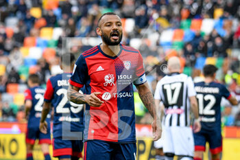 2022-04-03 - Cagliari's Galvao Joao Pedro celebrates after scoring a goal 0-1 - UDINESE CALCIO VS CAGLIARI CALCIO - ITALIAN SERIE A - SOCCER