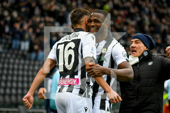 2022-04-03 - Udinese's Nahuel Molina and Udinese's Isaac Success happiness - UDINESE CALCIO VS CAGLIARI CALCIO - ITALIAN SERIE A - SOCCER