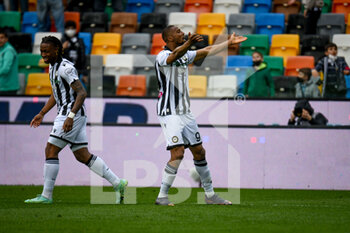 2022-04-03 - Udinese's Beto Betuncal celebrates after scoring a goal 5-1 - UDINESE CALCIO VS CAGLIARI CALCIO - ITALIAN SERIE A - SOCCER