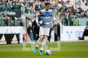 2022-04-16 - Dusan Vlahovic of Juventus Fc during the Italian Serie A football match between Juventus FC and Bologna on April 16, 2022 at Allianz Stadium in Turin, Italy - JUVENTUS FC VS BOLOGNA FC - ITALIAN SERIE A - SOCCER