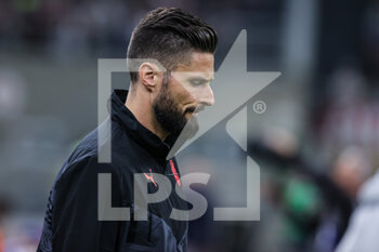 2022-04-15 - Olivier Giroud of AC Milan looks on during the Serie A 2021/22 football match between AC Milan and Genoa CFC at Giuseppe Meazza Stadium, Milan, Italy on April 15, 2022 - AC MILAN VS GENOA CFC - ITALIAN SERIE A - SOCCER