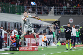 2022-04-15 - Johan Vasquez of Genoa CFC in action during the Serie A 2021/22 football match between AC Milan and Genoa CFC at Giuseppe Meazza Stadium, Milan, Italy on April 15, 2022 - AC MILAN VS GENOA CFC - ITALIAN SERIE A - SOCCER