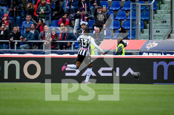 2022-04-24 - Udinese's Destiny Udogie celebrates after scoring a goal 1-1 - BOLOGNA FC VS UDINESE CALCIO - ITALIAN SERIE A - SOCCER