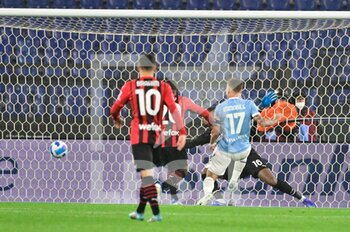 2022-04-24 - Ciro Immobile (SS Lazio) goal 1-0 during the Italian Football Championship League A 2021/2022 match between SS Lazio vs AC Milan at the Olimpic Stadium in Rome on 24 April 2022. - SS LAZIO VS AC MILAN - ITALIAN SERIE A - SOCCER
