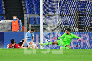 2022-04-24 - Olivier Giroud (AC Milan) goal 1-1 during the Italian Football Championship League A 2021/2022 match between SS Lazio vs AC Milan at the Olimpic Stadium in Rome on 24 April 2022. - SS LAZIO VS AC MILAN - ITALIAN SERIE A - SOCCER