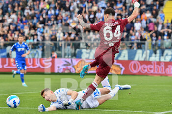 2022-05-01 - Guglielmo Vicario (Empoli FC) saves on Pietro Pellegri (Torino FC) - EMPOLI FC VS TORINO FC - ITALIAN SERIE A - SOCCER