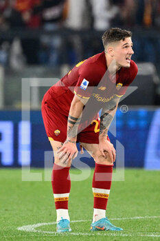 2022-05-01 - Nicolo' Zaniolo (AS Roma) during the Italian Football Championship League A 2021/2022 match between AS Roma vs Bologna FC at the Olimpic Stadium in Rome  on 01 May 2022. - AS ROMA VS BOLOGNA FC - ITALIAN SERIE A - SOCCER
