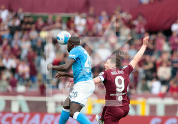 2022-05-07 - Kalidou Koulibaly (Ssc Napoli) and Andrea Belotti of Torino Fc during the Italian Serie A, football match between Torino FC and Ssc Napoli, on 07 of May 2022 at Grande Torino stadium in Torino, Italy Italy. Photo Nderim KACELI - TORINO FC VS SSC NAPOLI - ITALIAN SERIE A - SOCCER
