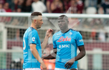 2022-05-07 - Amir Rahmani (Ssc Napoli) and Kalidou Koulibaly (Ssc Napoli) during the Italian Serie A, football match between Torino FC and Ssc Napoli, on 07 of May 2022 at Grande Torino stadium in Torino, Italy Italy. Photo Nderim KACELI - TORINO FC VS SSC NAPOLI - ITALIAN SERIE A - SOCCER