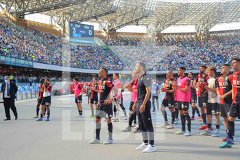 2022-05-15 - the genoa players under their fans at the end of the match during the Serie A 2021/22 match between SSC Napoli and FC Genoa Diago Armando Maradona Stadium - SSC NAPOLI VS GENOA CFC - ITALIAN SERIE A - SOCCER
