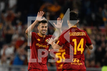 2022-05-14 - Eldor Shomurodov (AS Roma) Stephan El Shaarawy (AS Roma) celebrates after scoring the goal 1-1 during the Italian Football Championship League A 2021/2022 match between AS Roma vs Venezia FC at the Olimpic Stadium in Rome  on 01 May 2022. - AS ROMA VS VENEZIA FC - ITALIAN SERIE A - SOCCER