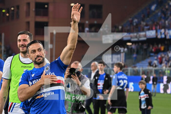 2022-05-16 - Fabio Quagliarella  (Sampdoria) celebrates after scoring a match - UC SAMPDORIA VS ACF FIORENTINA - ITALIAN SERIE A - SOCCER