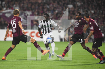 2022-05-22 - Jean-Victor Makengo ( Udinese Calcio) and Cedric Gondo (US Salernitana 1919) They compete for the ball during the Serie A 2021/22 match between US Salernitana 1919 and Udinese Calcio  Arechi  Stadium - US SALERNITANA VS UDINESE CALCIO - ITALIAN SERIE A - SOCCER