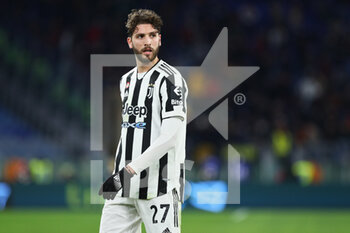 2022-01-09 - Manuel Locatelli of Juventus reacts during the Italian championship Serie A football match between AS Roma and Juventus FC on January 9, 2022 at Stadio Olimpico in Rome, Italy - AS ROMA VS JUVENTUS FC - ITALIAN SERIE A - SOCCER
