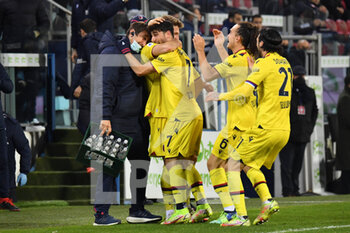 2022-01-11 - Riccardo Orsolini of Bologna, Esultanza, Celebration after scoring goal - CAGLIARI CALCIO VS BOLOGNA FC - ITALIAN SERIE A - SOCCER