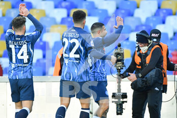2022-01-23 - Napoli's forward Lorenzo Insigne celebrates with teammates after scoring the 4-1 goal  - SSC NAPOLI VS US SALERNITANA - ITALIAN SERIE A - SOCCER