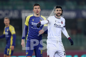2022-01-21 - Nicolo Casale (Hellas Verona FC) and Roberto Soriano (Bologna FC) - HELLAS VERONA FC VS BOLOGNA FC - ITALIAN SERIE A - SOCCER