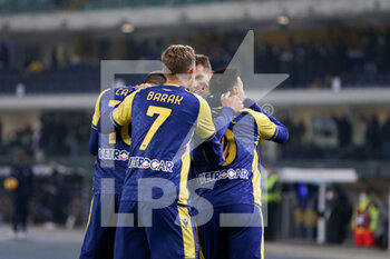 2022-01-21 - Nikola Kalinic (Hellas Verona FC) celebrates after scoring his side's second goal of the match - HELLAS VERONA FC VS BOLOGNA FC - ITALIAN SERIE A - SOCCER
