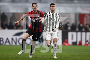 2022-01-23 - Alessio Romagnoli (AC Milan) and Alvaro Morata (Juventus FC) - AC MILAN VS JUVENTUS FC - ITALIAN SERIE A - SOCCER