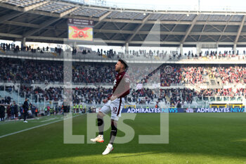 2022-01-23 - Antonio Sanabria (Torino FC) celebrates after scoring his side's first goal of the match - TORINO FC VS US SASSUOLO - ITALIAN SERIE A - SOCCER