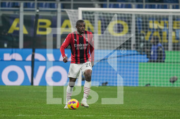 2022-02-05 - Pierre Kalulu of AC Milan during the Italian championship Serie A football match between FC Internazionale and AC Milan on February 5, 2022 at Giuseppe Meazza stadium in Milan, Italy - FC INTERNAZIONALE VS AC MILAN - ITALIAN SERIE A - SOCCER