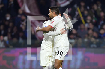 2022-02-19 - Milan's forward Junior Messias jubilates after scoring the 0-1 goal - US SALERNITANA VS AC MILAN - ITALIAN SERIE A - SOCCER