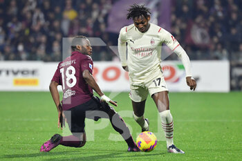 2022-02-19 - Milan’s forward Rafael Leao in action against Salernitana's midfielder Lassana Coulibaly - US SALERNITANA VS AC MILAN - ITALIAN SERIE A - SOCCER