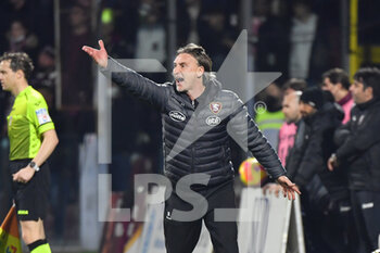 2022-02-19 - Salernitana's head coach Davide Nicola reacts - US SALERNITANA VS AC MILAN - ITALIAN SERIE A - SOCCER