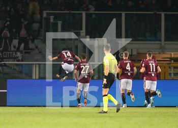 2022-02-12 - Josip Brekalo of Torino Fc celebrating after scoring a goal during the Italian Serie A, football match between Torino Fc and Venezia Fc, on 12 of Feb 2022 at Stadio Grande Torino, Torino Italy. Photo Nderim KACELI - TORINO FC VS VENEZIA FC - ITALIAN SERIE A - SOCCER