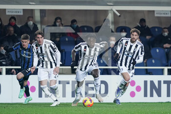2022-02-13 - Moise Kean of Juventus Fc during the Italian championship Serie A football match between Atalanta BC and Juventus FC on February 13, 2022 at Gewiss Stadium in Bergamo, Italy - ATALANTA BC VS JUVENTUS FC - ITALIAN SERIE A - SOCCER