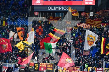 2022-02-19 - Supporter AS Roma during the  Italian Football Championship League A 2021/2022 match between AS Roma vs Hellas Verona FC at the Olimpic Stadium in Rome  on 19 February 2021. - AS ROMA VS HELLAS VERONA FC - ITALIAN SERIE A - SOCCER