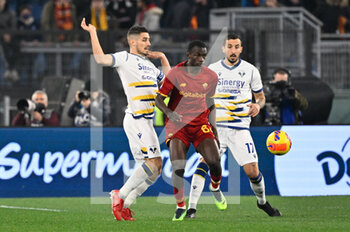 2022-02-19 - Felix Afena (AS Roma) during the  Italian Football Championship League A 2021/2022 match between AS Roma vs Hellas Verona FC at the Olimpic Stadium in Rome  on 19 February 2021. - AS ROMA VS HELLAS VERONA FC - ITALIAN SERIE A - SOCCER