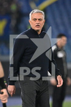 2022-02-19 - Jose’ Mourinho coach (AS Roma)  during the  Italian Football Championship League A 2021/2022 match between AS Roma vs Hellas Verona FC at the Olimpic Stadium in Rome  on 19 February 2021. - AS ROMA VS HELLAS VERONA FC - ITALIAN SERIE A - SOCCER