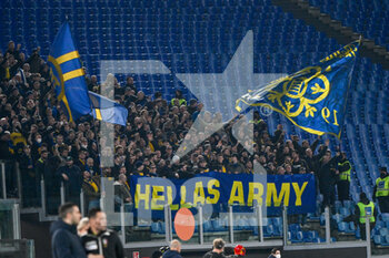 2022-02-19 - Supporters Hellas Verona  during the  Italian Football Championship League A 2021/2022 match between AS Roma vs Hellas Verona FC at the Olimpic Stadium in Rome  on 19 February 2021. - AS ROMA VS HELLAS VERONA FC - ITALIAN SERIE A - SOCCER