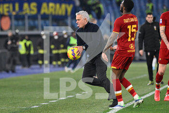 2022-02-19 - Jose’ Mourinho coach (AS Roma) during the  Italian Football Championship League A 2021/2022 match between AS Roma vs Hellas Verona FC at the Olimpic Stadium in Rome  on 19 February 2021. - AS ROMA VS HELLAS VERONA FC - ITALIAN SERIE A - SOCCER