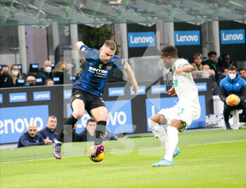2022-02-20 - Milan Skrinar of Inter  during the Italian Serie A football match between FC Inter and Sassuolo Calcio on February 20, 2022 at San Siro - Giuseppe Meazza stadium in Milano , Italy - INTER - FC INTERNAZIONALE VS US SASSUOLO - ITALIAN SERIE A - SOCCER